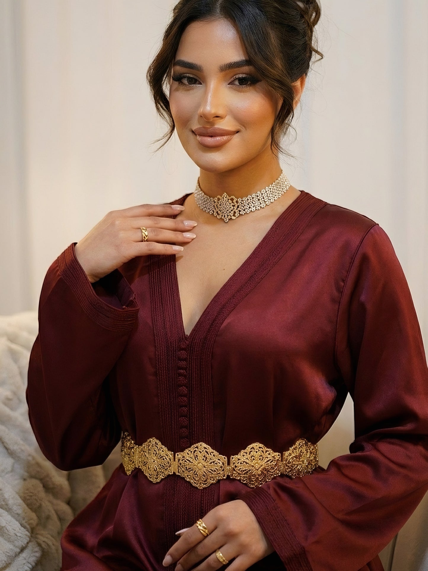 Caftan Alya - Grenat